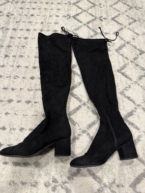 Unisa Black Over-the-Knee Block Heel Boots